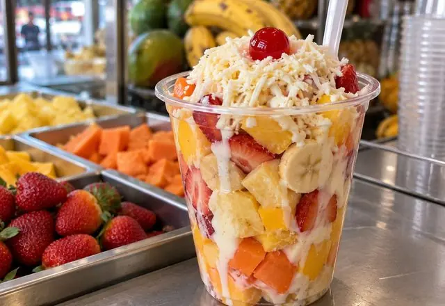 Ensalada de frutas con queso, receta con productos de Distribuciones Caquetá