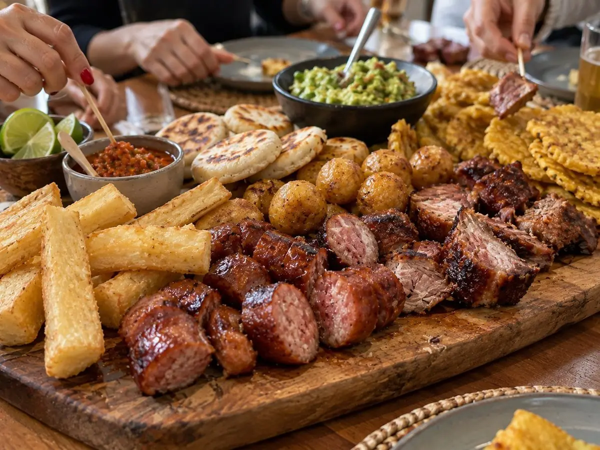 Picada colombiana lista para servir