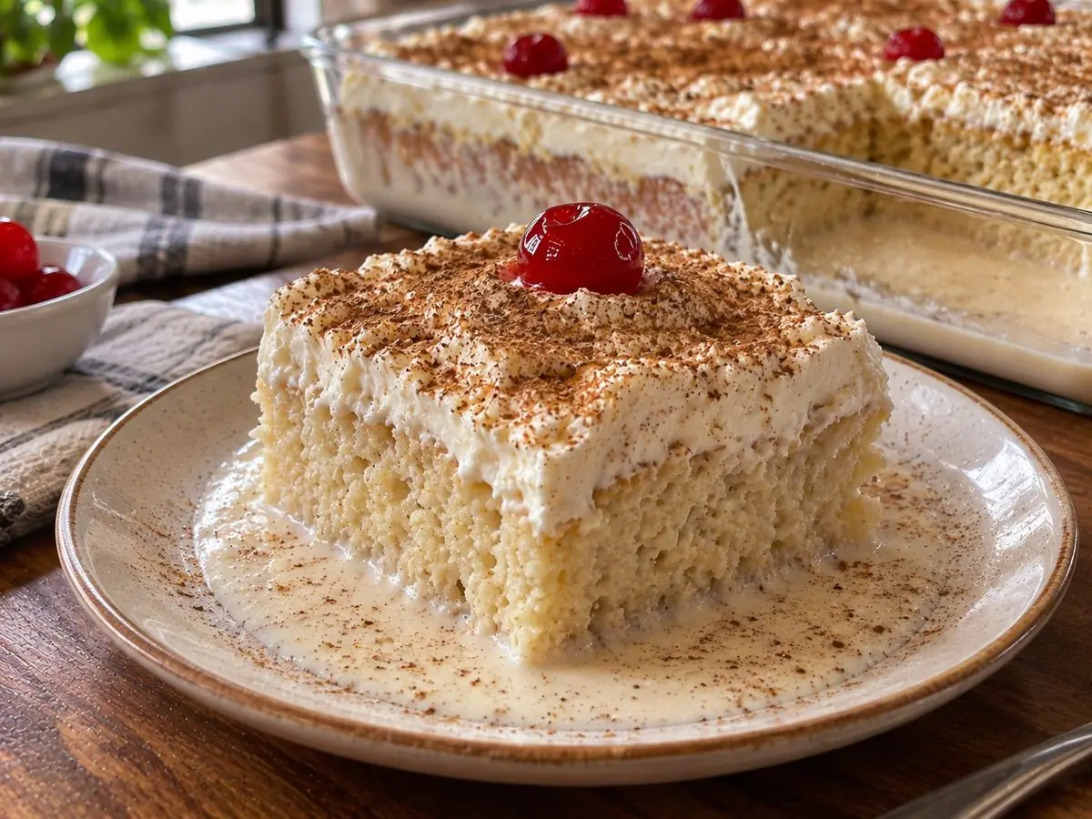 Torta tres leches lista para servir